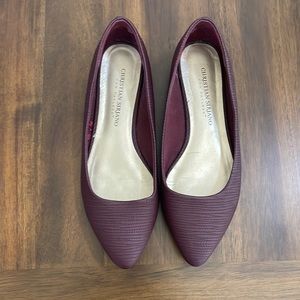 Burgundy Textured Flats • Christian Siriano Payless • 6